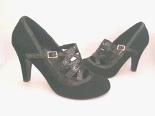 F&F Womens Black Faux Suede