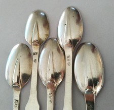 SOLID SILVER SPOON SET 18th
