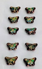 10 x Cloisonne Butterfly Beads