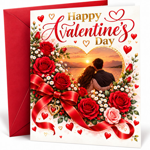Romantic happy valentine - romantic, valentine's