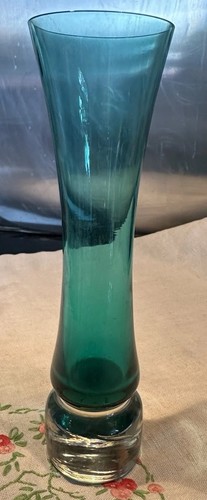 Turquoise glass vase - turquoise,