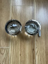 Laura Ashley Chrome Emily Glass Mortice Door Knobs Pair Rrp £55 Handles Indoor