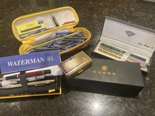 Bundle Of Pens, Pencils, Ink Cartridges, Waterman Fountain pen Cross Iridium Etc