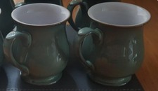 2  Denby Green Craftsman Mugs Pair