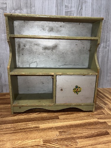 Vtg wood wall cabinet shelf - wood,