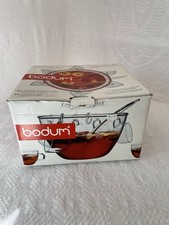 Bodum Glass Punch Bowl Set 6 Cups & Ladle Mulled Wine Cocktails Dinner Party