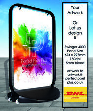 Swinger 4000 Pavement Sign Advertising A-Board Display Panel/Poster Pocket