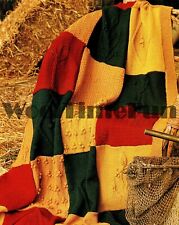 Knitting Pattern To Make Patchwork Blanket Throw Afghan Bedspread