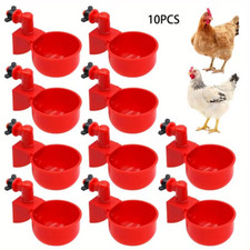 10 Automatic Chicken Water Cup Waterer Poultry Drinking Bowl Feeder Drinker Tool