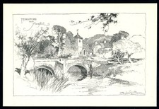 MORDIFORD NEAR HEREFORD. A Print by Frank Patterson, 1948.