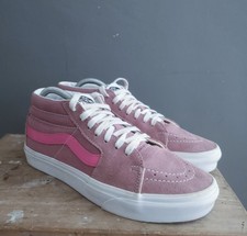 Vans pink suede canvas mid Sk8 trainers size 40 7 
