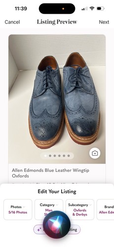 Allen edmonds blue leather - allen,