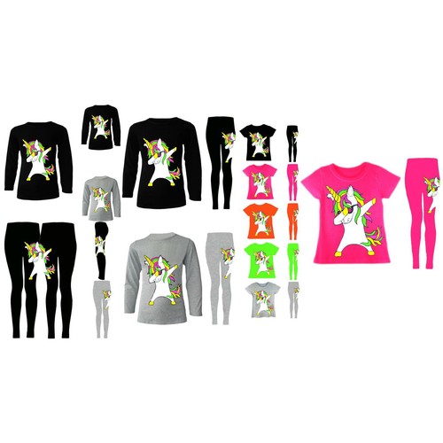Girls dabbing unicorn leggings - girls,