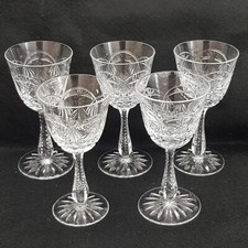 RARE Set of 5 Thomas Webb windsor  Crystal Claret Wine Glasses  pattern