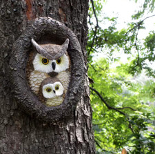 Baby Owl Tree Face Sculpture