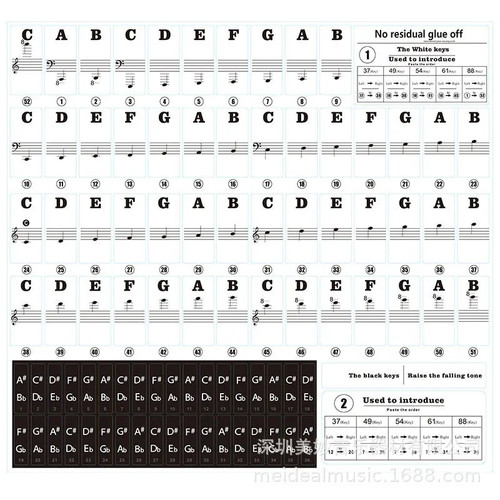 Piano training stickers for - training,