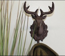 Rustic Wall Hooks Single Stag