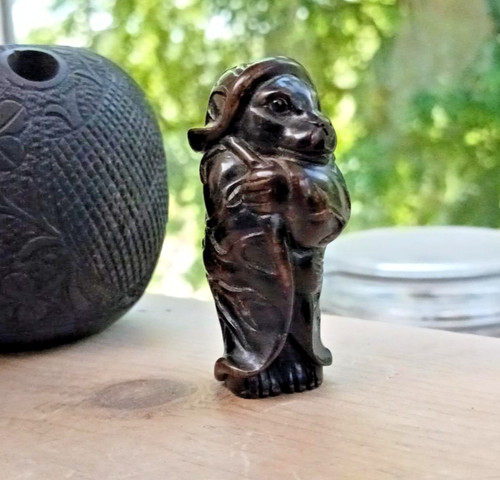 Netsuke tanuki raccoon dog - netsuke,