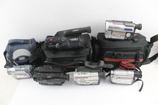 Assorted Vintage Video Cameras / Camcorders Inc Some Bags & Cases Etc Job Lot