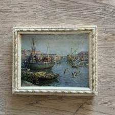 Vintage Vernon Ware Madryn Miniature Plaster Frame 12cm X 9.5cm Harbour Birds