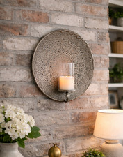 Moroccan metal wall sconce - wall,