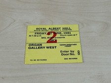 Sky Concert Ticket 12 June 1981 Royal Albert Hall