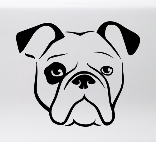 Bulldog head vinyl sticker - head,