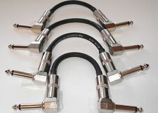 4 X 18cm HAND BUILT STUDIO QUALITY RIGHT ANGLE  PATCH LEADS FOR GUITAR