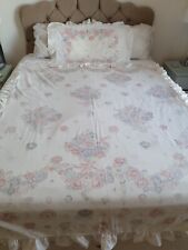 Vintage Vantona Frilled Roses Duvet Set Percale Single Roses Shabby-chic 