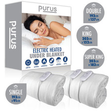 Purus Electric Under Blanket Heated Bed Cover Single Double King Super King