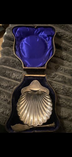 Antique sterling silver shell - antique,