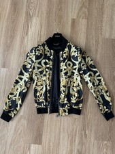 Versace Men's Bomber Jacket Gold And Black