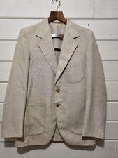 Hornes of London Men's Blazer Jacket Linen Cream 2 Button 40" Chest 
