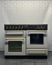 RANGEMASTER  LEISURE 110cm FULL NATURAL  GAS RANGE COOKER IN GREY AND GOLD TRIM…