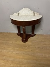 C19TH mahogany demi lune