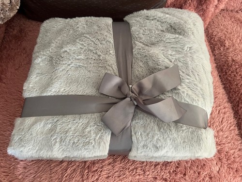 Dunelm grey faux fur throw - dunelm,