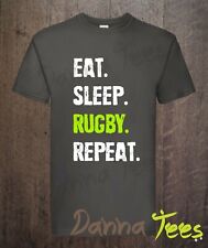 EAT. SLEEP. RUGBY. REPEAT. GIFT T-shirt Unisex S to 5XL 100% Cotton
