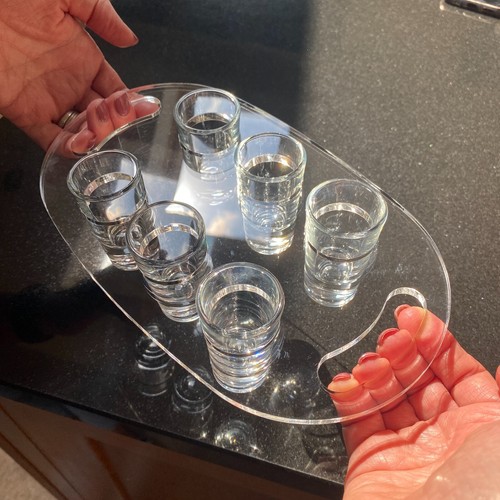 Shot glass tray - glass, 12