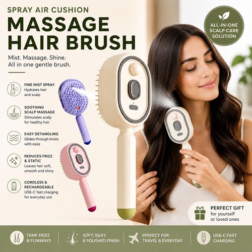 Electric spray hair brush - electric,