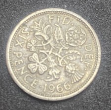 1966 sixpence queen elizabeth - 1966,