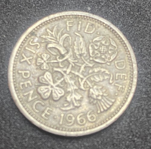 1966 sixpence queen elizabeth - sixpence,