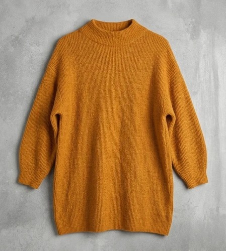 Mustard mohair blend long - mustard,