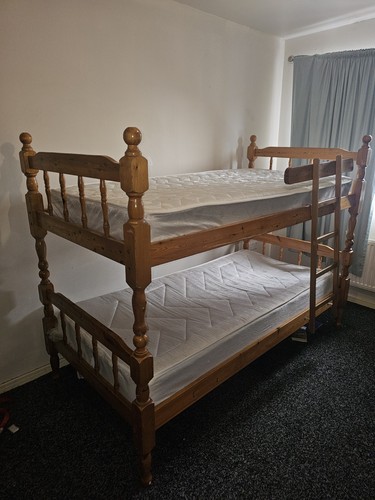 Wooden single bunk - bunk, bed