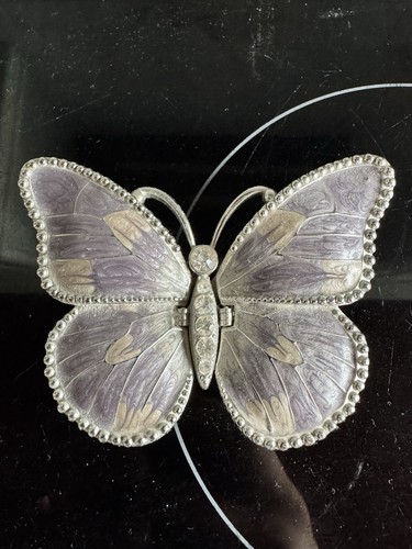 Silver tone purple enamel - purple,