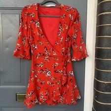 Zara Red Floral Ruffle Frill
