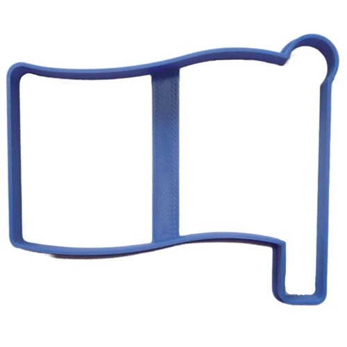 Waving flag pole - on, outline
