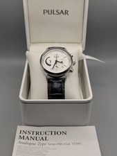 Pulsar Retrograde Chronograph Quartz Men's Watch. Boxed. New Battery. White Dial