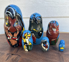 Vintage Disney The Lion King Set of 6 Hand Painted Wood Nesting Dolls 6"