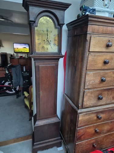 Antique oak longcase clock - antique,