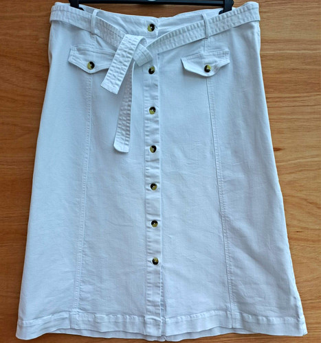 Monsoon white denim button - white,